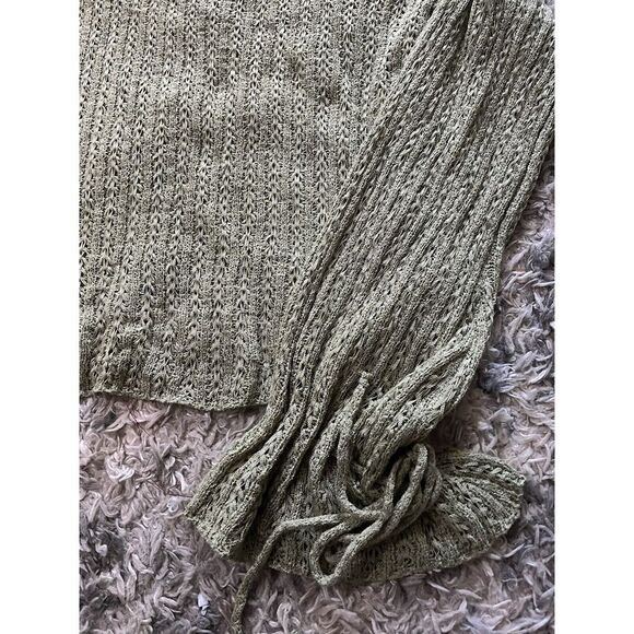 Lumiere Green Knit Sweater Sz L Boho Peasant Lagenlook - Picture 3 of 5